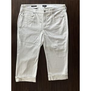 NYDJ Capri Jeans Womens 16W White Marilyn Straight Cool Embrace Lift Tuck Tech